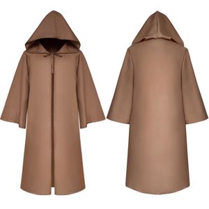 Hommes Enfants Tunique Mort assistant Robe À Capuche Cape Chevalier Gothique Déguisement Halloween Mascarade Cosplay Costume Cape Prêtre enfants adultes