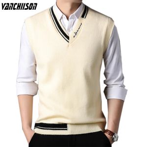 Vest Knit Vest Style Coreano Juques sin mangas talla de 100 kg Patchwork Sweater V Cuello para otoño Invierno 0017917 231227