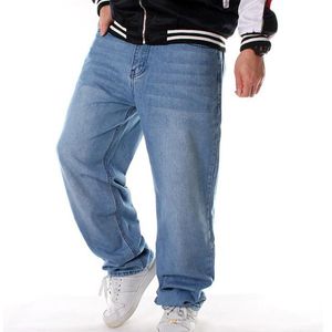 Hommes lâche jeans hiphop skateboard jeans baggy pantalon denim pantalon hip hop hommes ad rap jeans grande taille 46