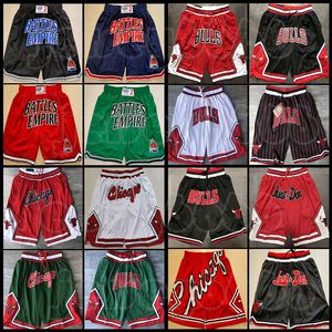 Men Mesh Team Throwback Just Don Stitched Face Mesh Basketball Shorts Chicagos pockets Bull Mitchell ness North Carolina State University Pantalones de baloncesto