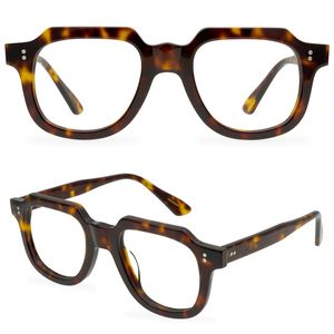 Hombres Gafas ópticas Marco Marca espesa de espectáculo espesor Fashion Vintage Big Frame Eyewear for Women Miopía hechas a mano anteojos con estuche