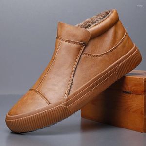 Zapatos informales de otoño/invierno para hombre, cálidos, de algodón, con piel en el interior, 115, 21340