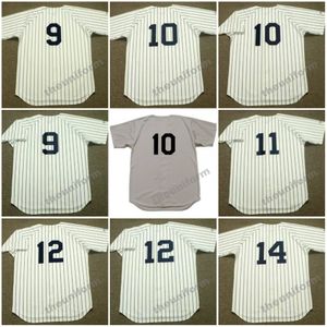 Hombres de 1951 a 1998 GRAIG NETTLES ROGER MARIS CHRIS CHAMBLISS PHIL RIZZUTO CHUCK KNOBLAUCH RON BLOMBERG LOU PINIELLA # 14 SWOBODA Throwback York Jersey de béisbol S-5XL