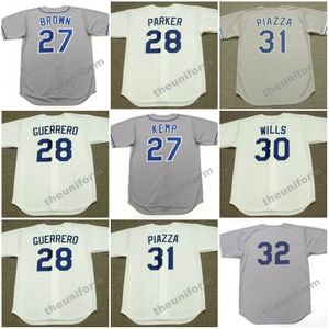 Hombres de 1960 a 2006 Los Ángeles KEVIN BROWN MATT KEMP PEDRO GUERRERO WES PARKER MAURY WILLS MIKE PIAZZA SANDY KOUFAX Jersey de béisbol retro S-5XL