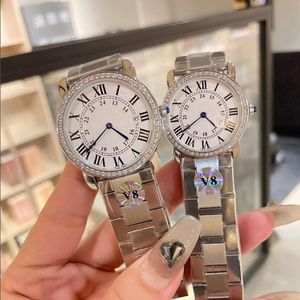 Reloj de cuarzo para hombres y mujeres, reloj con movimiento de batería de disco blanco de 36 mm y 29,5 mm, reloj de lujo de diseñador famoso para hombres