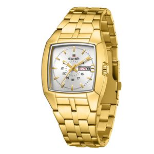 Montres pour hommes et femmes, montres de couple, mouvement de quartz, cadran en or, sangle en acier inoxydable, montre de mode quotidienne, montre de luxe, concepteur de montre