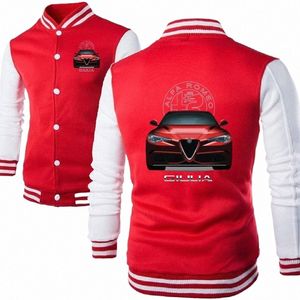 Chaquetas de béisbol para hombres Outing College Varsity Coats Alfa Romeo Giulia Sudaderas Impresión 3D Coches Tiro Caza Ropa de abrigo b3H8 #