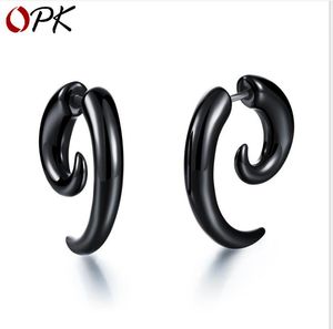 Men's black snail earrings Male bull horns nails New men's and women's earrings