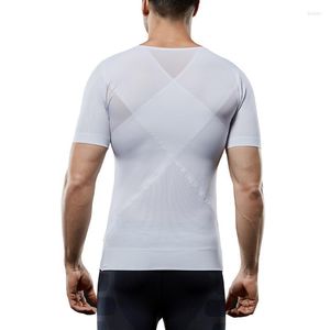 Moldeadores de cuerpo para hombres, versión mejorada sin costuras de verano, cinturón para el vientre transpirable, tipo moldeador, ropa moldeadora de manga corta para hombres