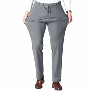 Pantalones casuales para hombres Pantalones elásticos apretados suaves para Busin Trabajadores de oficina social Entrevista Fiesta Boda Traje de hombre Pantalones X9Og #