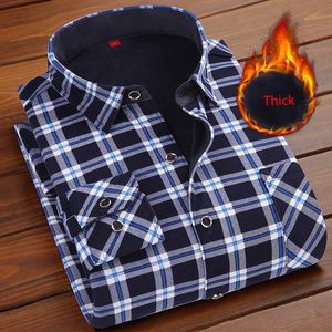 Camisas casuales para hombres Otoño Invierno Camisa de vestir de terciopelo grueso para hombres Camisas casuales de manga larga con forro polar cálido Moda Franela suave L-5XL NS4574 230209