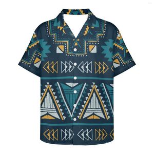 Chemises décontractées pour hommes Bohemian Art Vintage Tattoo Prints Summer Quality Harajuku Beach Men Short-Sleeve Blouse Loose Surf Hawaiian-shirt