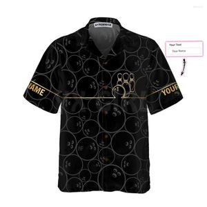 Camisas informales para hombre, patrón de bolos y dorado personalizado, camisa hawaiana con estampado 3D, para hombre y mujer, Harajuku Unisex