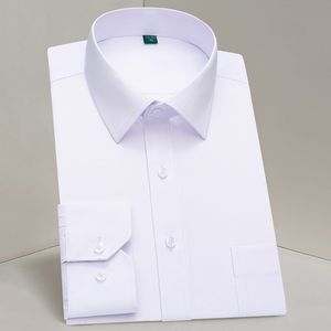 Chemises décontractées pour hommes Break Pocket Chemise formelle blanche pour hommes Business Solid Social Dress Chemise pour hommes à manches longues Travail Bureau Bleu clair Noir Rose 230331