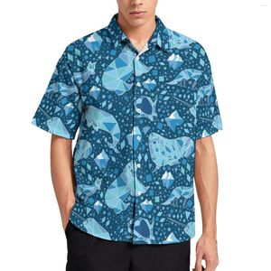 Chemises décontractées pour hommes Cute Arctic Animal Vacation Shirt Bear And Print Hawaiian Man Street Style Blouses Short Sleeve Graphic Tops