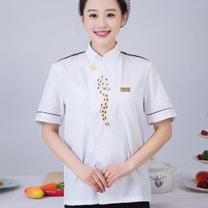 Chemises décontractées pour hommes broderie exquise Super doux coupe ample boulangerie Service alimentaire cuisinier manteau uniforme unisexe serveur veste pour la cuisine