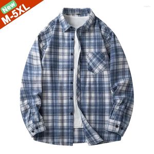 Chemises décontractées pour hommes Vente d'usine Hommes Printemps Automne Manches longues Plaid Mâle Free Iron Style coréen Slim Fit M-5XL Vêtements Homme