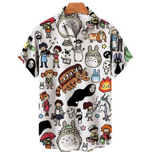 Chemises décontractées pour hommes pour Hayao Miyazaki Comics mon voisin Totoro sans visage unisexe à manches courtes imprimé mode haut Anime t-shirt 230221
