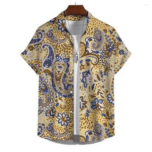 Chemises décontractées pour hommes Chemise hawaïenne Style de plage 3D Motif floral imprimé en plein air Rue à manches courtes Bouton Bouton Vêtements 2024