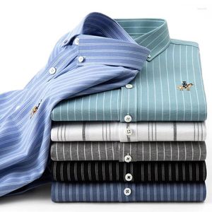 Chemises décontractées pour hommes à manches longues pur coton Oxford épais doux coupe régulière col boutonné chemise de travail blanche formelle et chemisiers