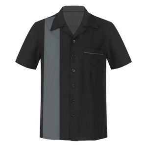 Chemises décontractées pour hommes Chemise décontractée boutonnée Chemise de bowling décontractée Style cubain Manches courtes Chemise de camp des années 50 pour affaires Travail Vacances Plage 230321