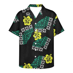 Chemises décontractées pour hommes Polynesian Tribal Hawaiian Totem Tattoo Hawaii Prints For Men 3d Shirt Beach Short Sleeve Fashion Tops Tee Party