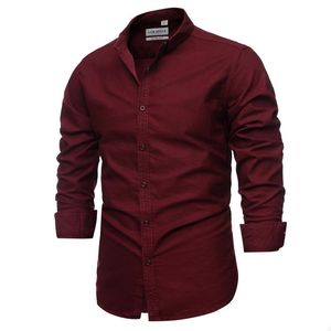 Camisas casuales para hombres Producto de primavera Color sólido Algodón Oxford Camisa Calidad Negocio Slim Venta al por mayor