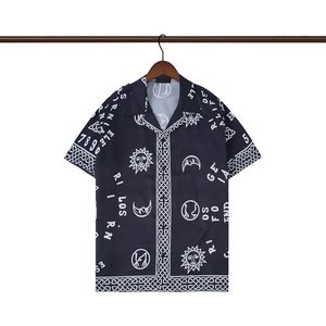 Camisas casuales para hombres Camisas de bolos de diseñador con botones de verano Camisa de vestir estampada para hombres Camisa de seda informal M-3XL s7