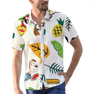 Chemises décontractées pour hommes Summer Hawaiian Fruit 3d Print Shirt Hommes Femmes Mode Étrange Motif Single-Breasted Short Sleeve Blouse Mens Clothing