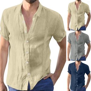 Camisas casuales de hombres Tamisa Dispositivo de bolsillo Tops blusa corta borde de manga de verano sólido sólido manga roja topa negra