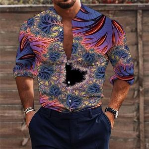 Chemises décontractées pour hommes Tropical hawaïen chemise pour hommes Beach Resort 3D à manches longues grande fleurie 5XL été 2022