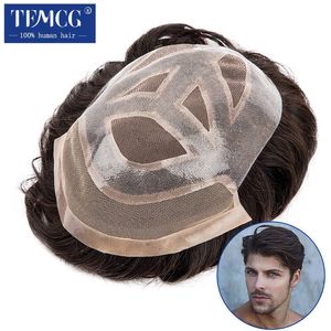 Men's Children's Mono Pu With Lace Front Breathable For Male Hair Prosthesis 100 Indian Human Toupee Men Exhuast Systems 230625