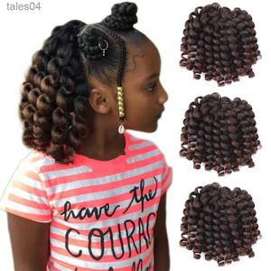 Pelucas para niños de los hombres Jamaican Bouncing Synthetic Crochet Hair Venta al por mayor Varita Curl Crochet Cabello rizado para niños Cabello coloreado YQ231111