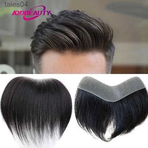 Men's Children's Wigs Men Toupee PU V Style Front Human Hair Wigs Indian Human Remy Hair Replacement Straight Hairpiece Natural Color 6inches 100% YQ231111