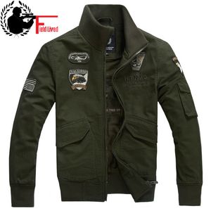 Ropa de hombre primavera masculina chaqueta militar masculina ejército táctico verde negro caqui militar algodón acolchado capa chaqueta 4xl 210518