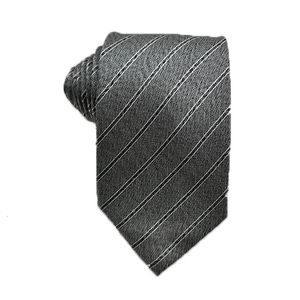 Cravate décontractée quotidienne pour hommes 100% soie, luxe clair, rayures grises, cravate de leader, mari vendeur, travail, réunion, fête, produits ponctuels 240109