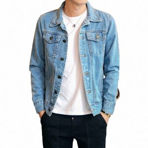 Veste en jean pour hommes Court Moto Automne Mâle Jean Manteaux Noir Casual Slim Biker Original au prix le plus bas Grande Taille Grand Bas L W7gA #