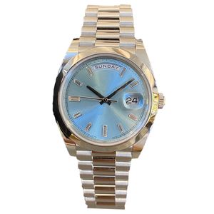 Reloj automático de diseñador para hombre, 41 mm, acero inoxidable, azul helado, relojes mecánicos, cristal de zafiro, correa plegable clásica, luminoso, resistente al agua, reloj para hombre montre uhr