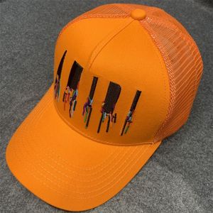 Casquette de baseball pour hommes et femmes pour la mode luxe snapback casquette de balle de golf lettre broderie été sport protection solaire toile orange chapeau de camionneur de haute qualité