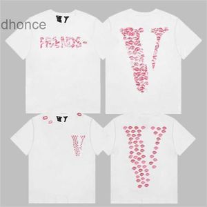 Designer masculin à manches courtes tendance de la mode été nouvelle fille douce fille rose lipprint T-shirt ami manche pour hommes et femmes couples