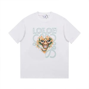 Camisetas de diseñador para hombre, camisetas sueltas con patrón de dragón suave, decoración, pantalones cortos de calle, ropa de manga, camisetas 24SS