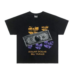 Camiseta de diseñador para hombre Camiseta de moda para mujer Cartas Casual Suelto Verano Manga corta Tendencia americana Rock and Roll Lavado Ropa de lujo antigua Tamaño S-XL