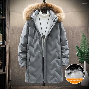 Men's Down Extra XL Menswear Plus Size Keep Warm Jacket Loose Long Hooded Men Clothing