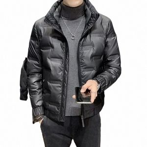 Doudoune pour hommes Brillant Rembourrage Court Mâle Manteaux rembourrés Léger Puffer Parkas Vente d'hiver Modèles modernes Fi 2023 2024 A2aK #