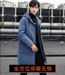 Chaqueta de plumón para hombre, longitud media, marca de moda de invierno, nueva tendencia China-Chic, abrigo suelto grueso, ropa de invierno, 2024