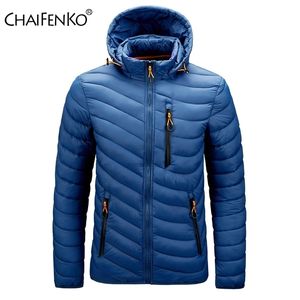 Men's Down Parkas Chaifenko Brand Winter Wind Waterproof Jacket Autumn, espesos, Fashion Slim Coat 220913