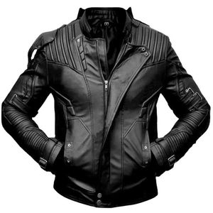 Design de mode de parkas pour hommes pour hommes de veste de motard classique de moto veste en cuir pu pour hommes slim fit pu en cuir manteau 49e4