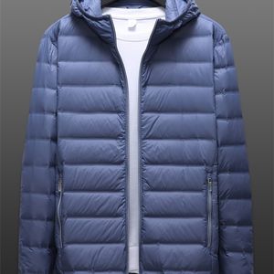 Men's Down Parkas Gran tamaño Winter Capubio Ultra Light Jacket Men Windbreaker Outwear 90% White Duck Puffer Coat 6xl 7xl 8xl 221110