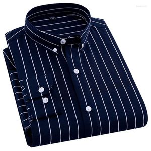 Chemises habillées pour hommes Chemise à rayures classiques Solide Facile d'entretien Manches longues Formel Affaires Coupe standard Basique
