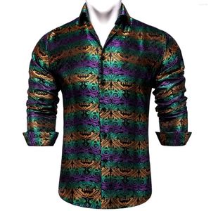 Camisas de vestir para hombre, camisa de esmoquin de lujo de manga larga de poliéster de seda para hombre, camisa de esmoquin de lujo, ropa de fiesta de boda, púrpura, verde, amarillo